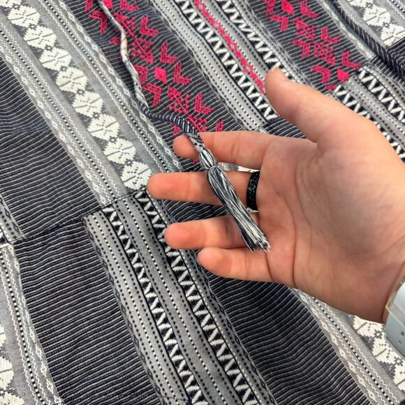 John Mark Embroidered 3/4 Sleeve Tiered Dress 100% Cotton F32 - Picture 3 of 6